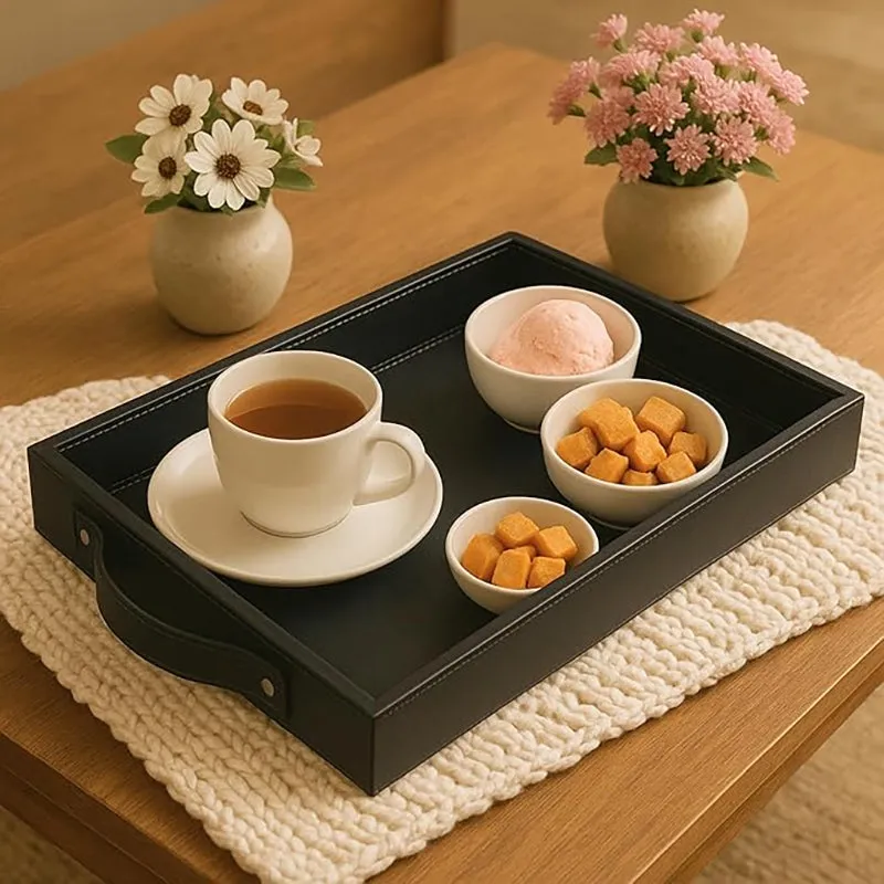 Aveline II Faux Leather Tray With Tissue Holder - Two Piece Set media 3