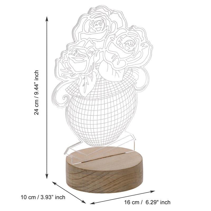 Rose Pot Luminance LED Acrylic Table Lamp - Brown media 4
