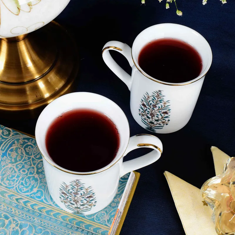 Gilded Shahi Classic 24k Gold Brushed Porcelain Coffee Mug (300 mL Each) - Set Of Four media 4