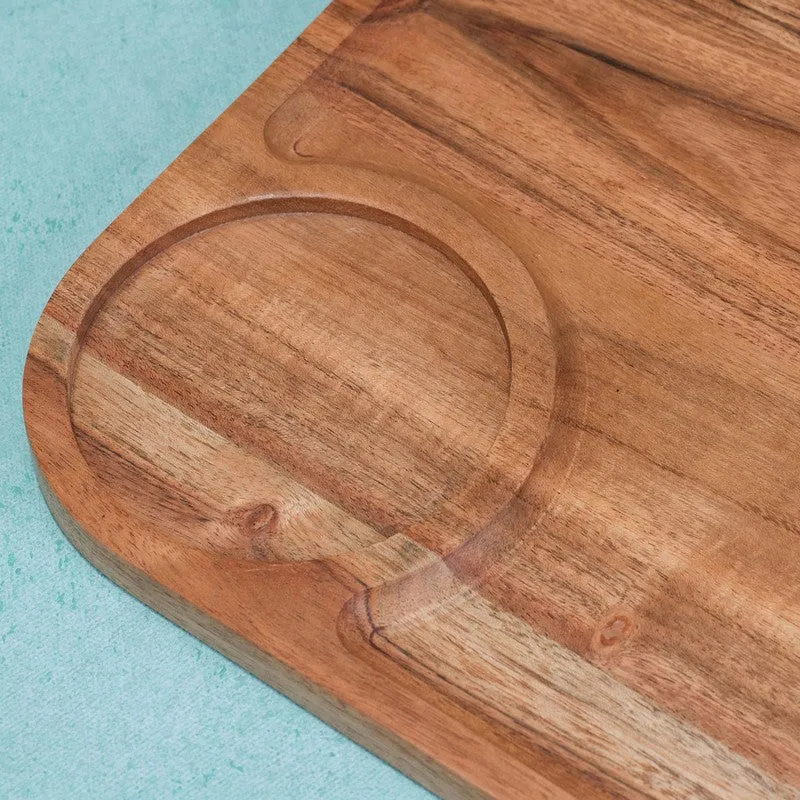 Earth Tone Tasting (Wood,Ceramic) Platter - Two Piece Set media 6