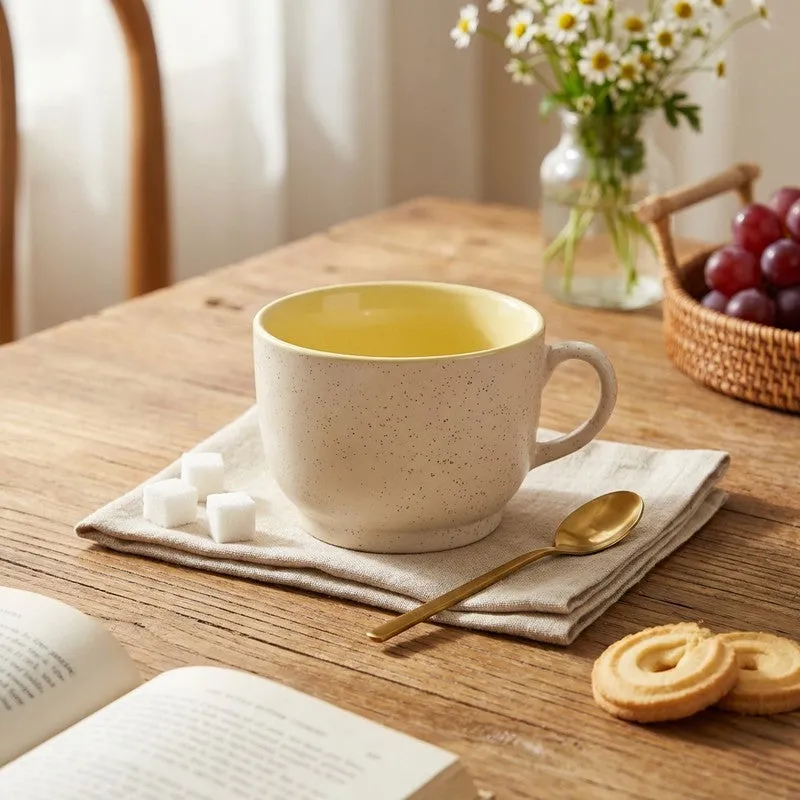 Poura Ceramic Coffee Mug (350 mL) - Yellow media 1