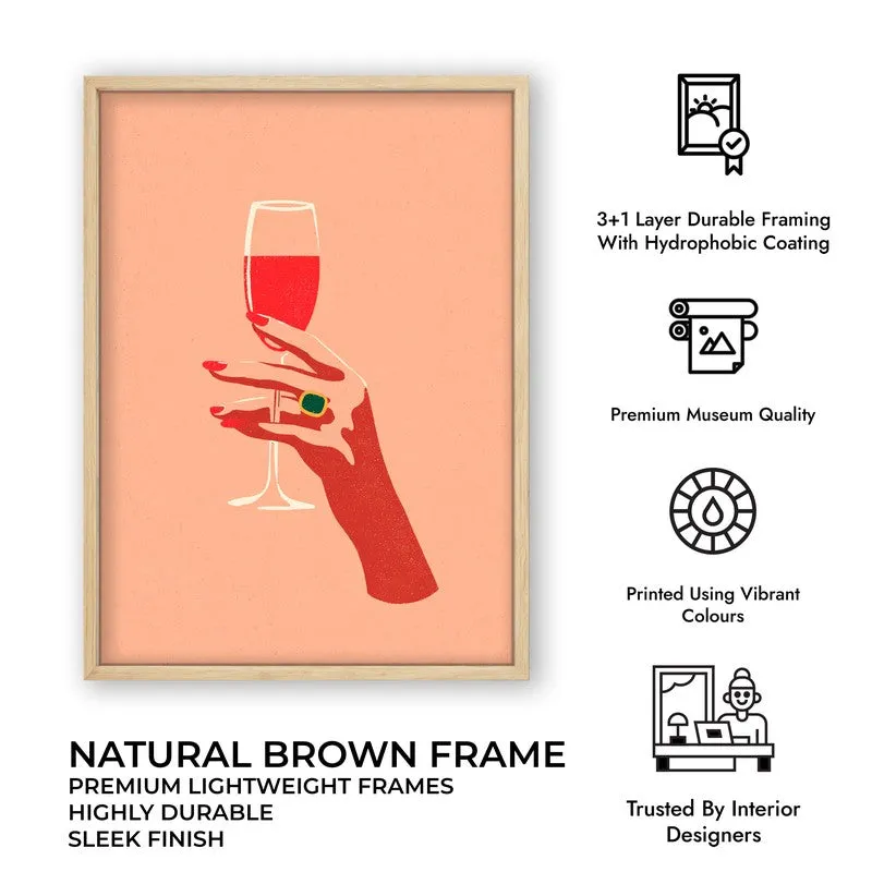 Roserin Canvas Wall Painting - Brown Frame media 10