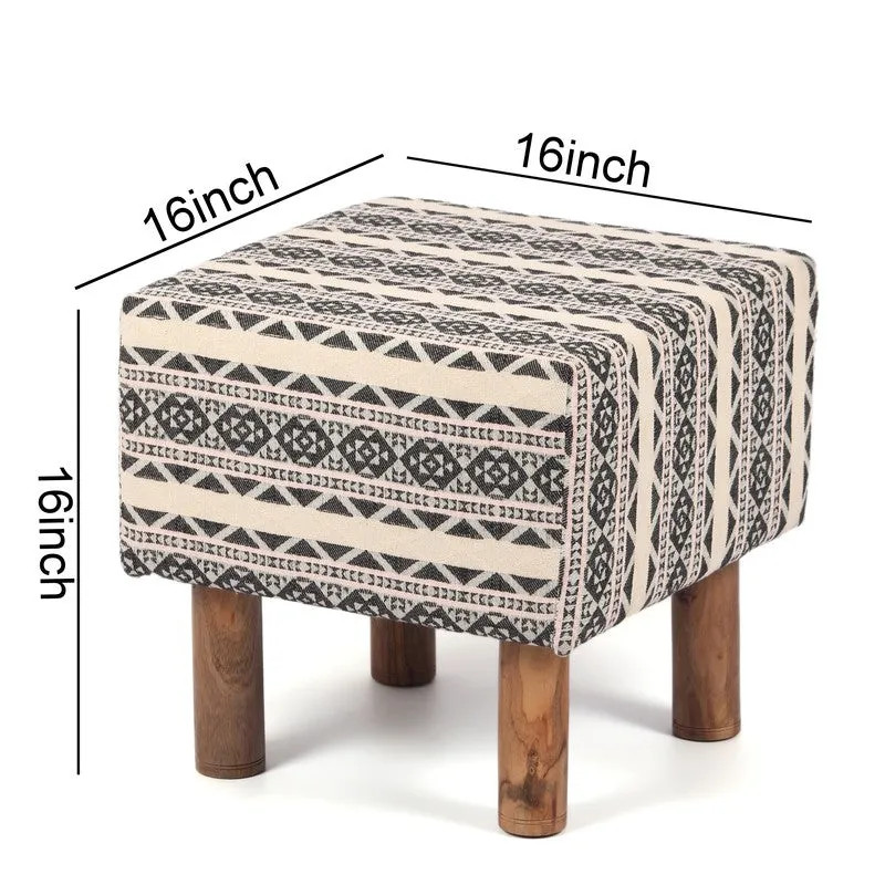 Srixon Acacia Wooden Ottomans - Multicolor media 11