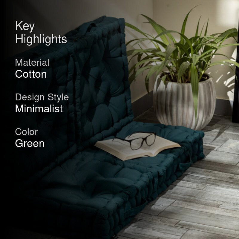 Marlon Cotton Floor Cushion (Botanical Green) - Set Of Four media 2
