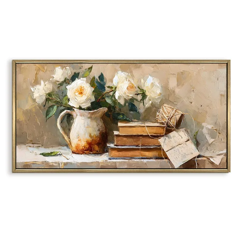 Cottage Petals Canvas Wall Painting With Frame media 3