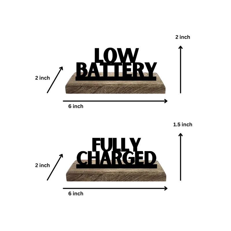Low Battery Typography Showpiece - Set Of Two media 5