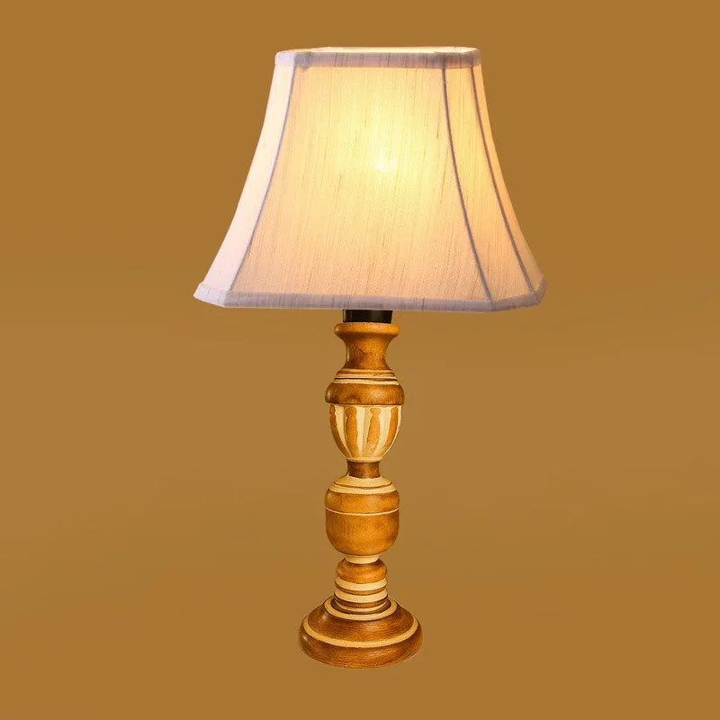 Zenrae Opal Wooden Table Lamp - OffWhite media 6