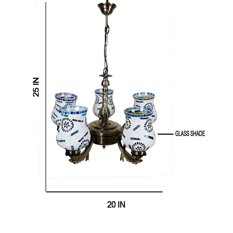 Tara Vistara Mosaic Golden Antique Ceiling Lamp media 5
