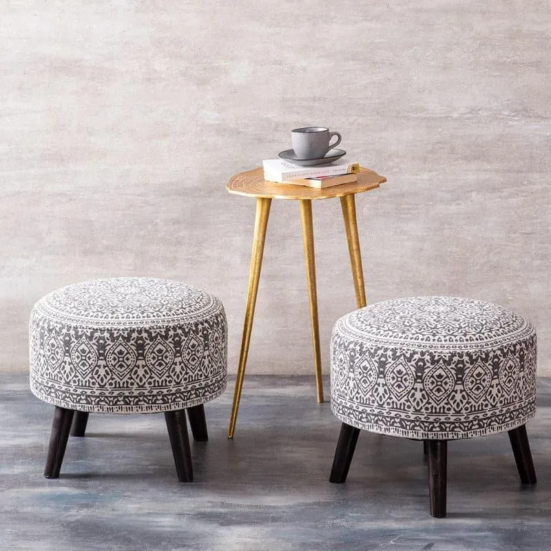 Raasi Ottoman And Side Table Combo - Set Of Three media 1