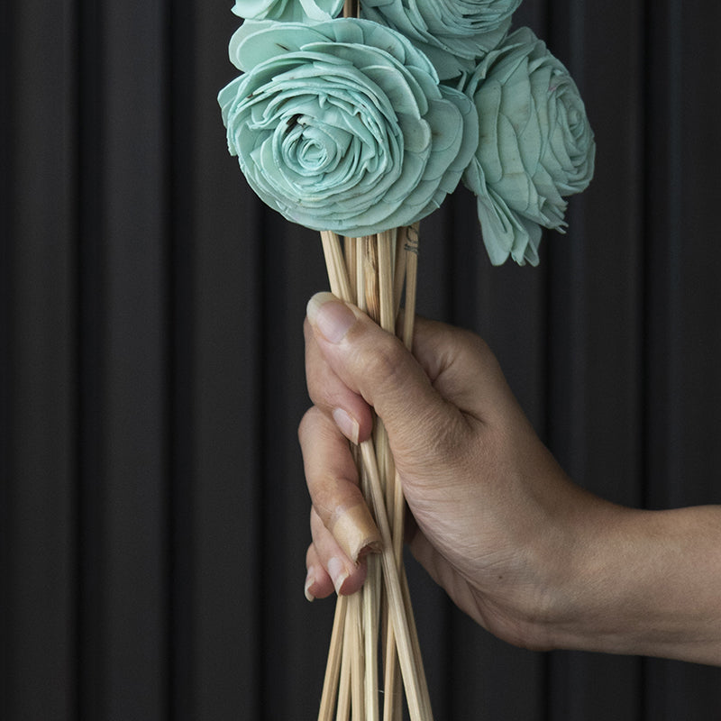 Bleu Petal Sola Wood Flower Stick - Set Of TTen media 5