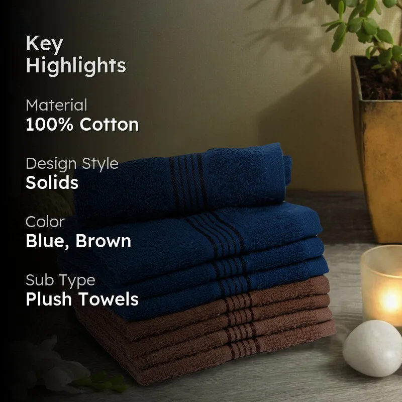 Bodil Face Towel (Blue,Brown) - Set Of Eight media 2