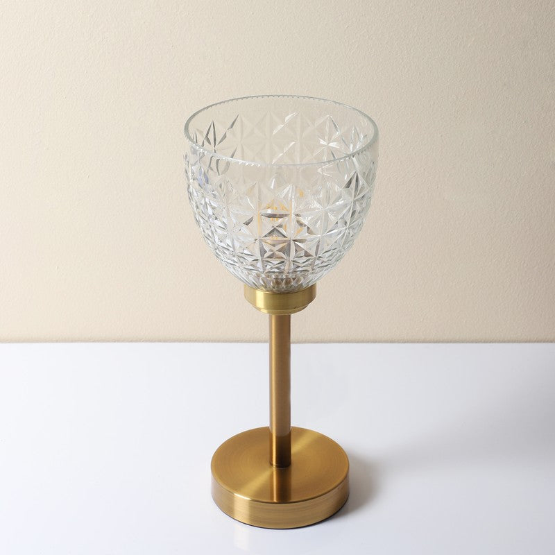 Anvora Elegant Mild Steel Table Lamp - Gold,Transparent media 5