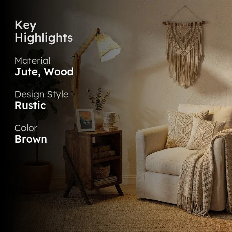 Fontaine Shelf Wooden Floor Lamp With Jute Shade media 2
