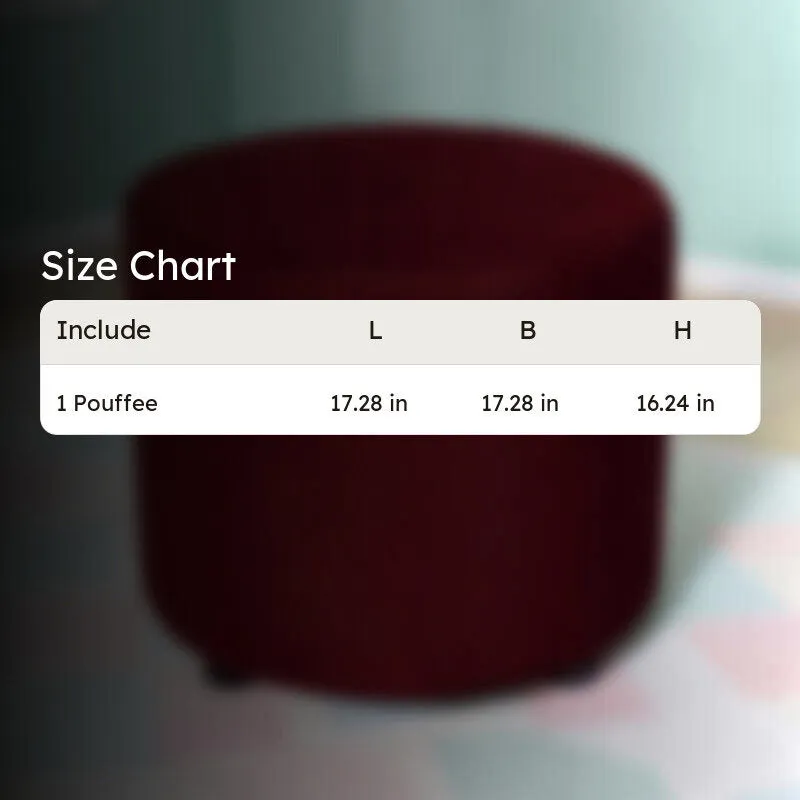 Mrixon Pine Wood Pouffe - Maroon media 7