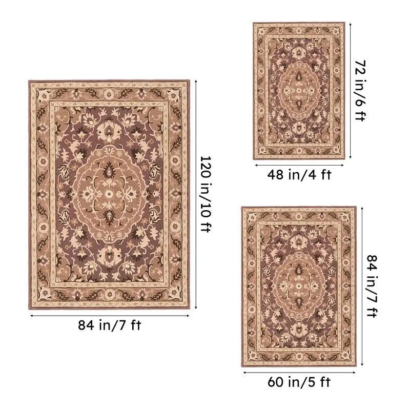 Mithras Hand Tufted Ethnic Wool & Nylon Carpet - Brown media 15