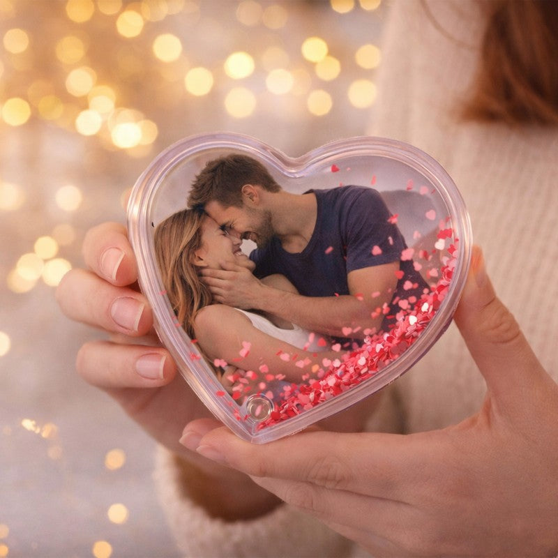 Heart Glitter Acrylic Photo Frame - Red media 4