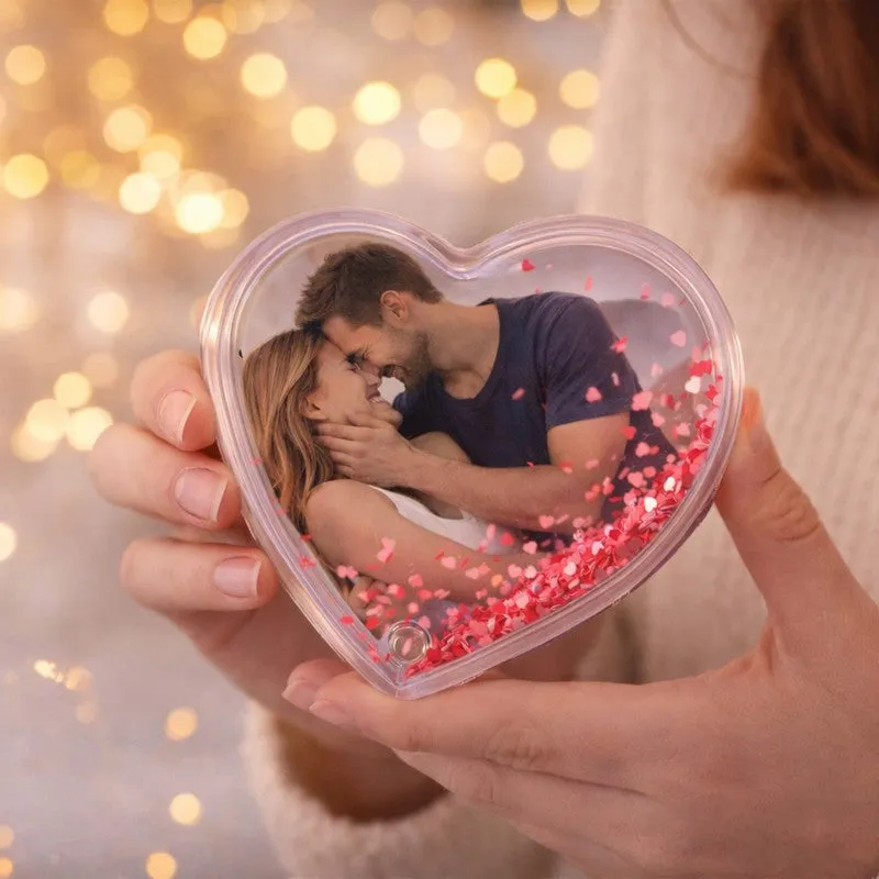 Heart Glitter Acrylic Photo Frame - Red media 4
