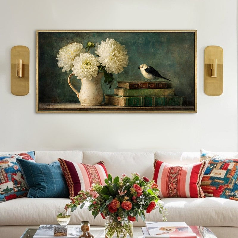 Petal Portrait Canvas Wall Painting With Frame