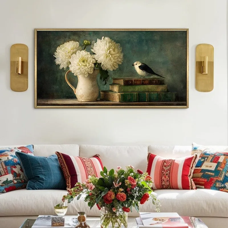 Petal Portrait Canvas Wall Painting With Frame media 1