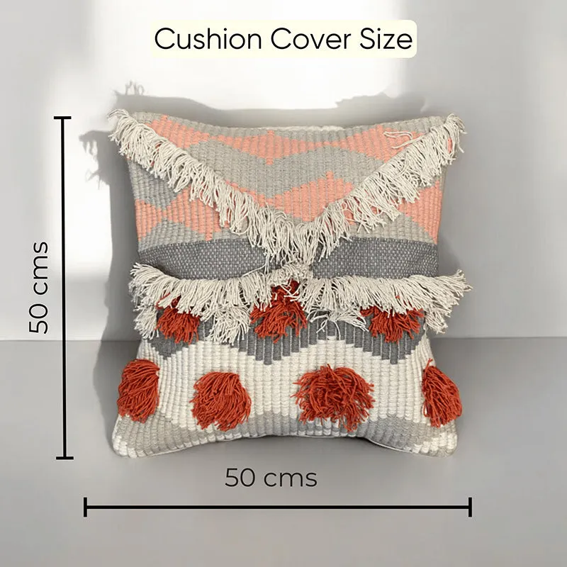 Button Bubble Tufted Cushion Cover (Multicolor) - Set Of Three media 7