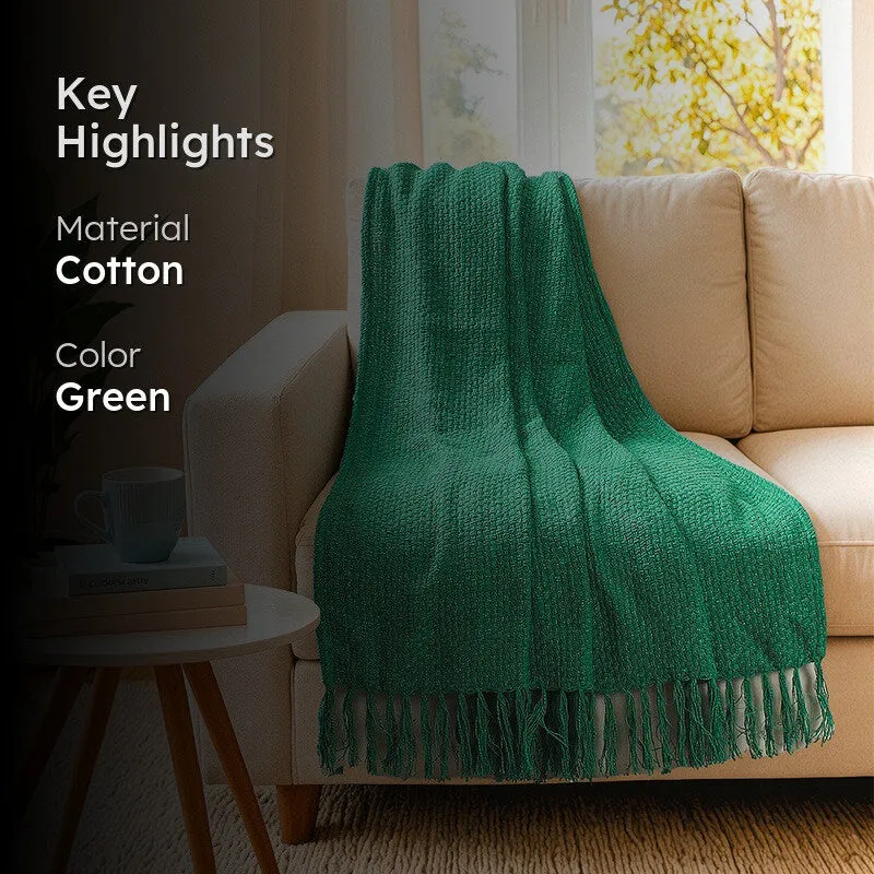 Contemporary Woven Throw Green media 2