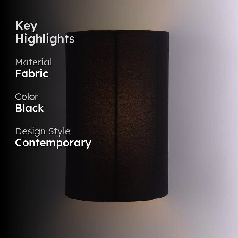 Hemisphere Fabric Wall Lamp - Black media 2