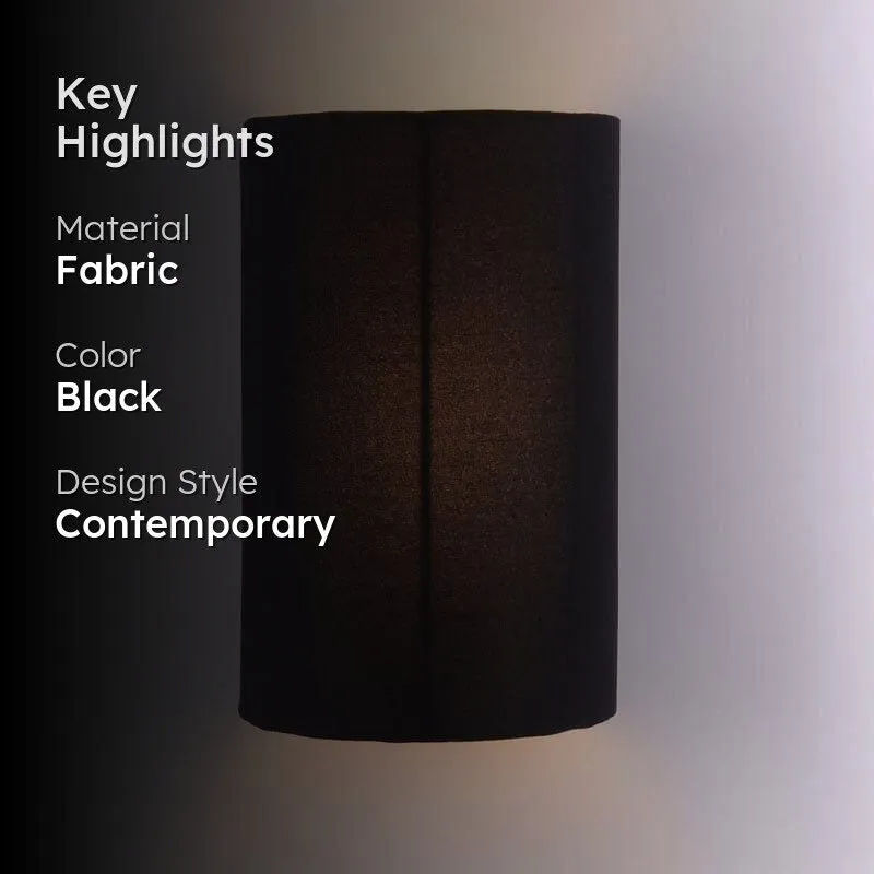 Hemisphere Fabric Wall Lamp - Black media 2