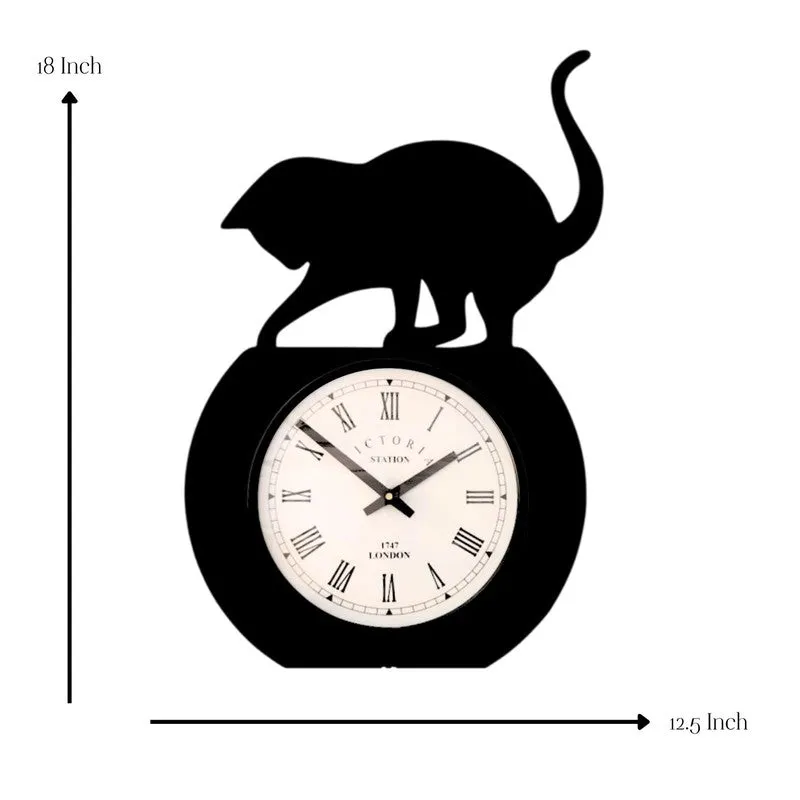 Kitty Steel Analog Wall Clock - Black media 7