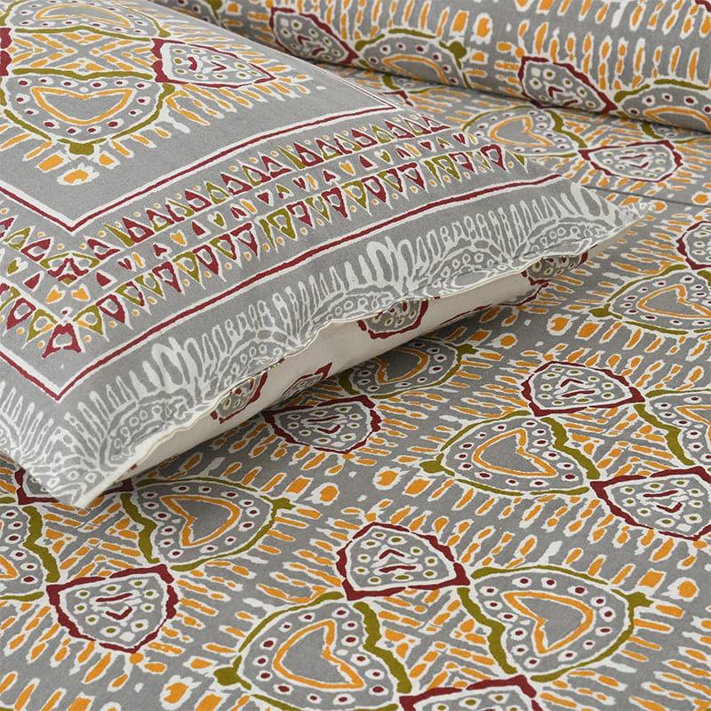 Seijun Mural Cotton Bedsheet (Yellow) - 180 TC media 3
