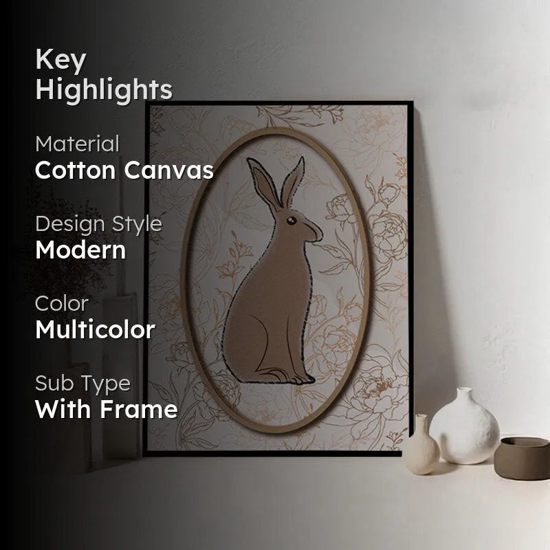 Bunny Vines Wall Art with Black Frame media 2