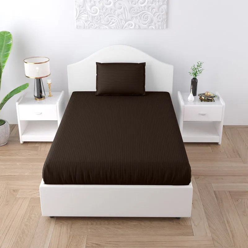 Sofia Solid Microfiber Bedsheet (Dark Brown) - 150 GSM media 7