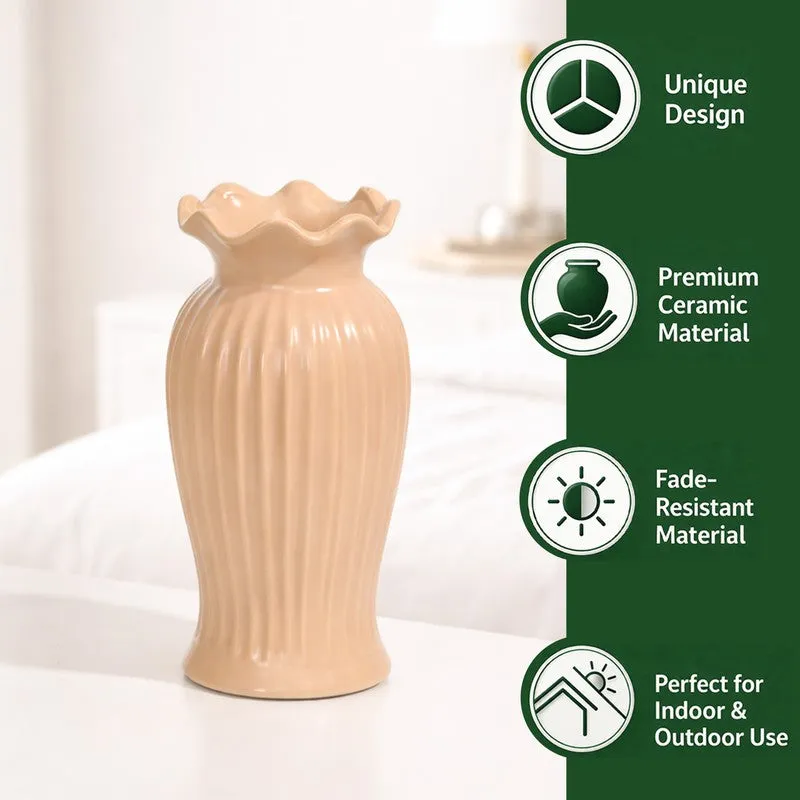 Mist Maven Ceramic Vase - Coffee media 5
