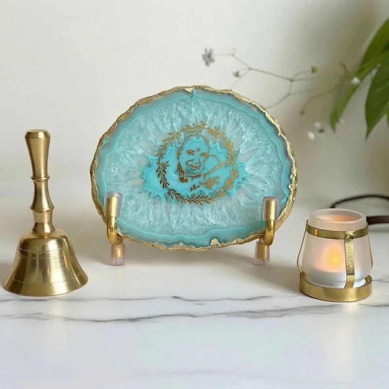 Sacred Guruji Handcrafted Agate Religious Accent - Turquoise media 3