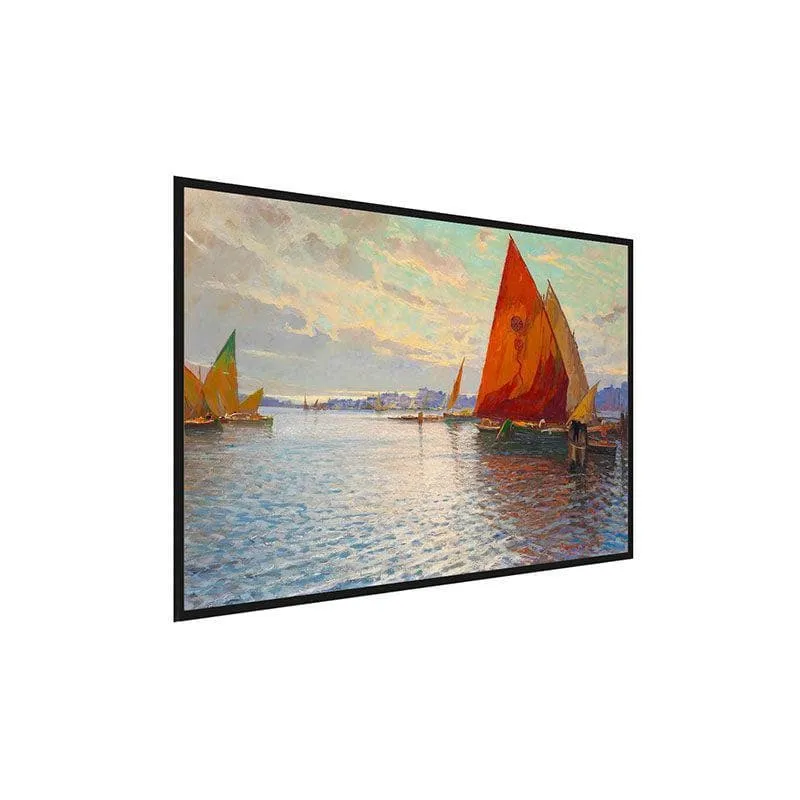 Fishing Vessels Canvas Wall Painting - Black Frame media 3