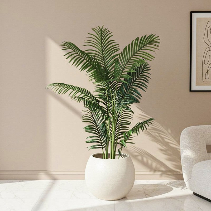 Palmara Artificial Areca Plant With Black Plastic Pot - 5.3 Feet