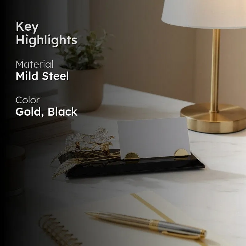 Noir Edge 24K Gold Plated Mild Steel Desk Organizer media 2