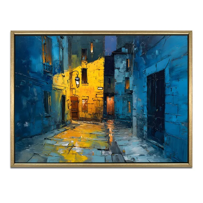 Painterly Avenue Canvas Wall Painting With Frame media 3