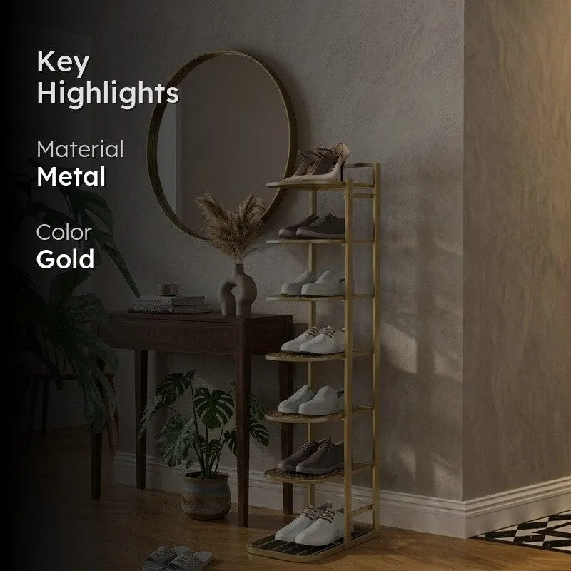 Modular Metal Shoe Rack - Gold media 2