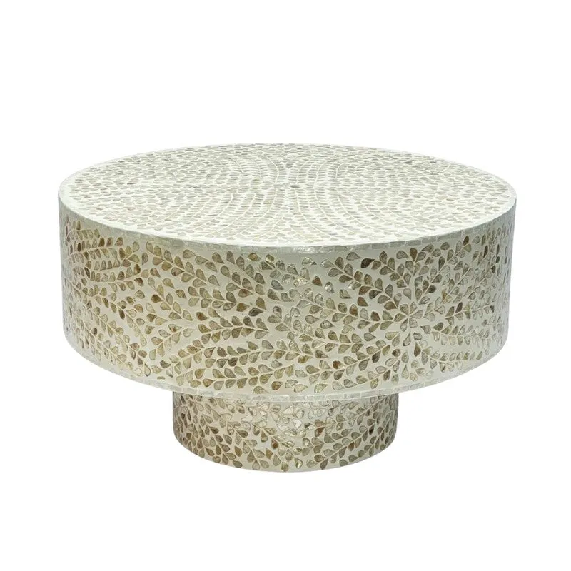 Noblex Bone Inlay Center Table - Off White media 3