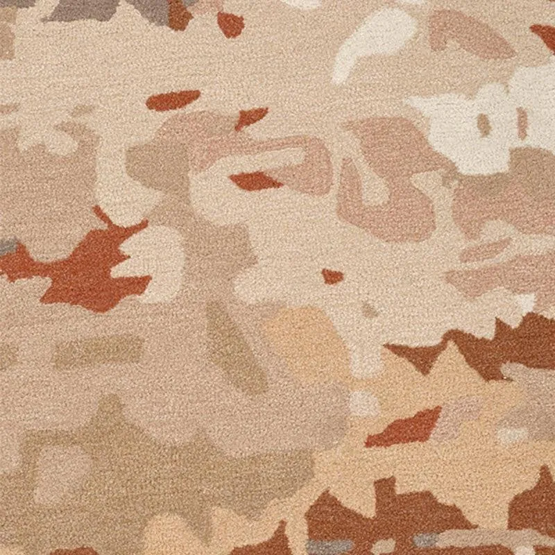 Sobek Hand Tufted Abstract Wool & Nylon Carpet - Rust Brown media 4
