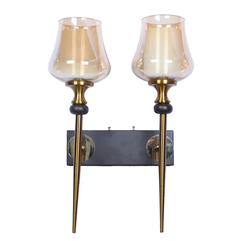 Alankrita Glass Shade Wall Lamp With Iron Base media 5