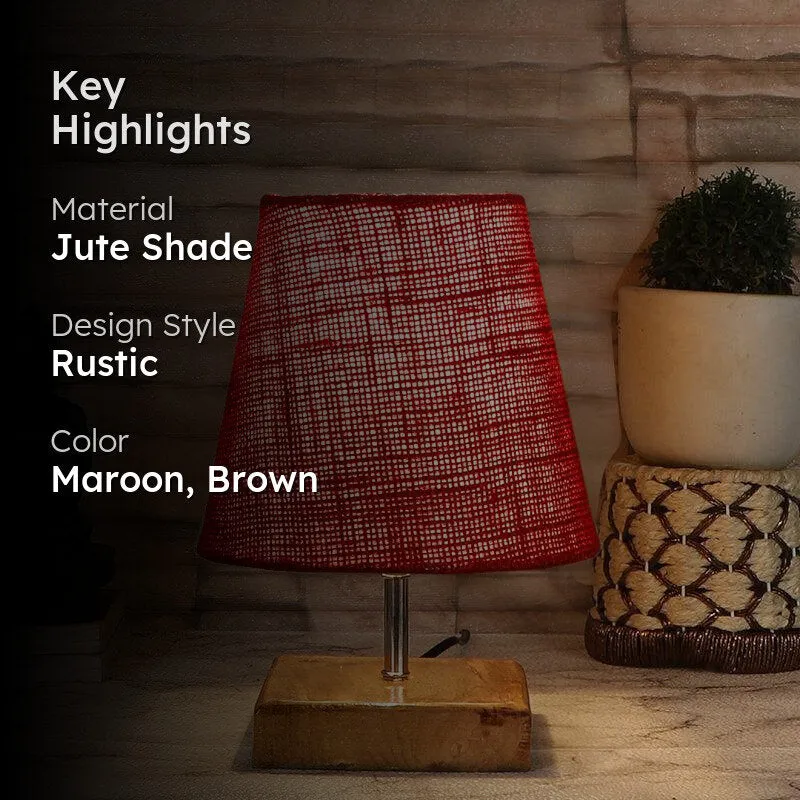 Tryda Jute Table Lamp - Maroon,Brown media 2