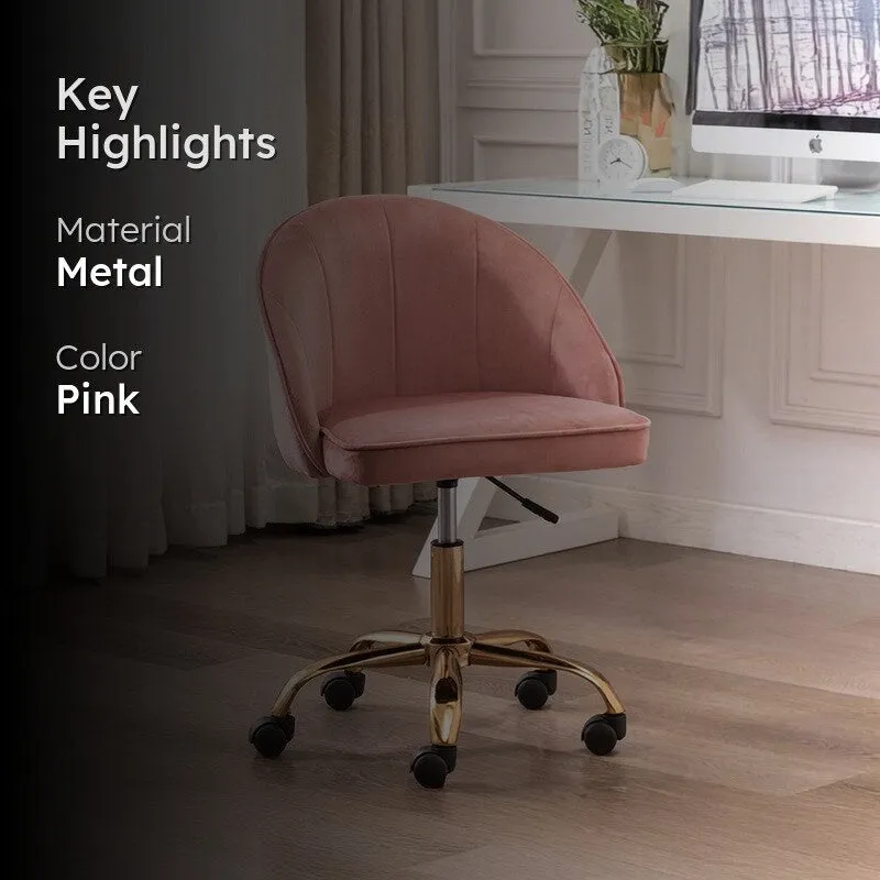 Opulon Metal Office Chair - Pink media 2