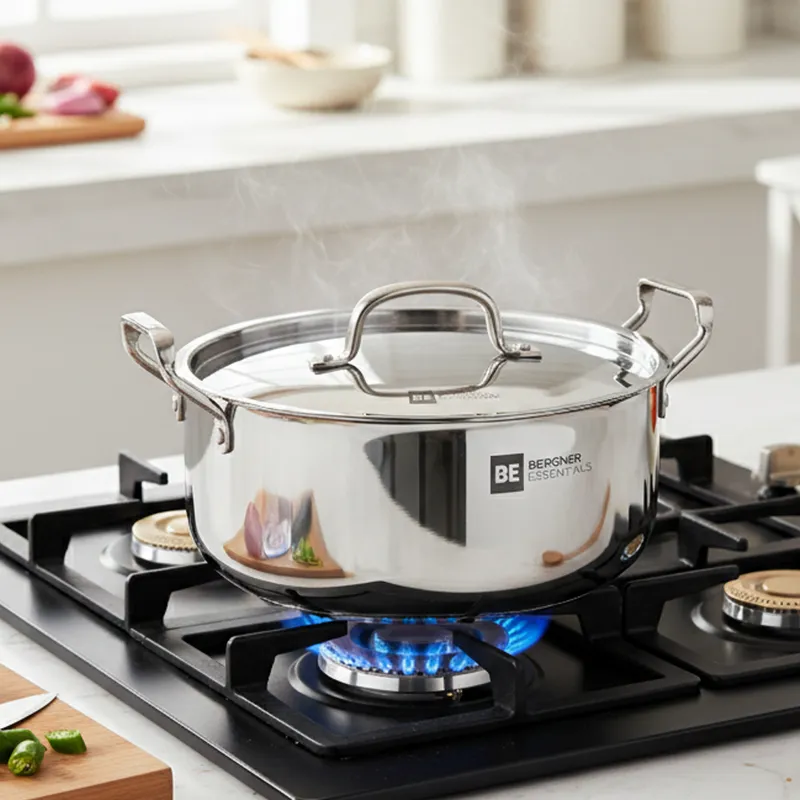 Bergner Stainless Steel Biryani Pot With Lid - 8600 ML media 1