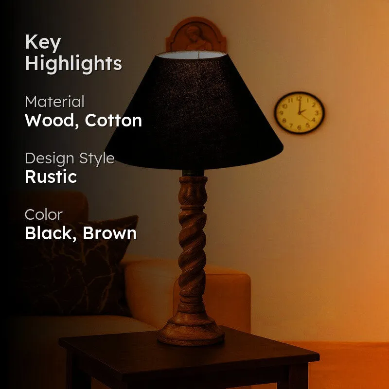Elvane Ziora Wooden Table Lamp - Black media 2