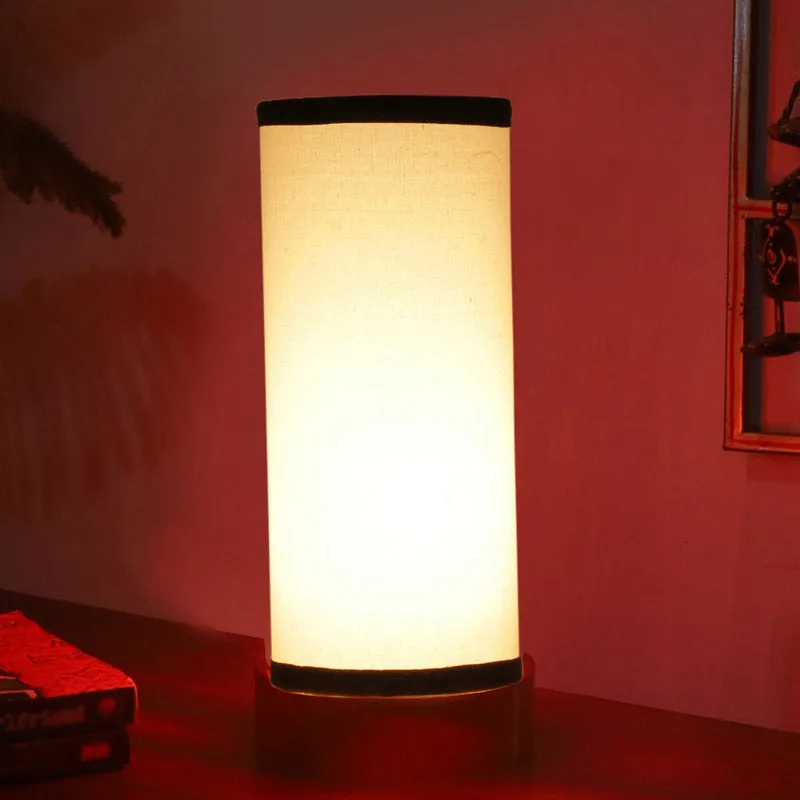 Jaala Tower Wooden Table Lamp - White,Black media 2