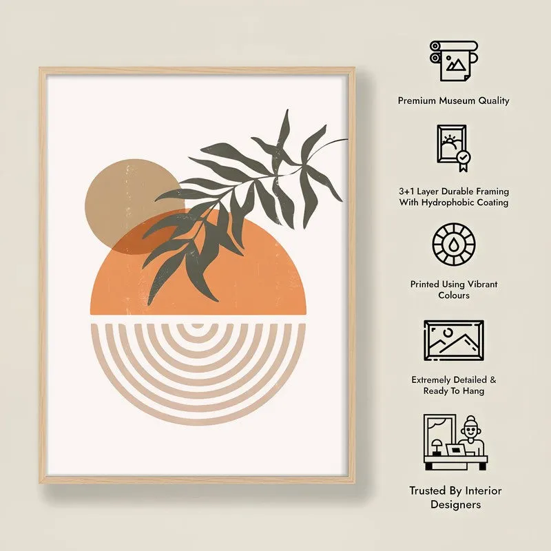 Warm Botanica Canvas Wall Painting With Brown Frame media 10