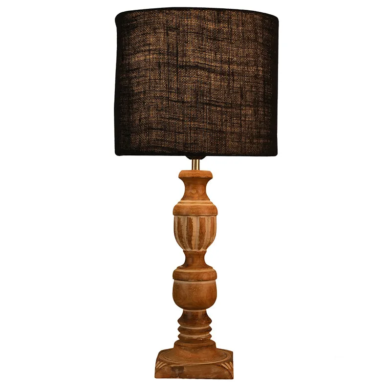 Candela Carve Fabric Table Lamp - Black media 3