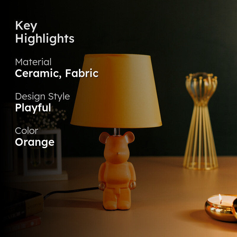Dear Bear Ceramic Table Lamp - Orange media 2