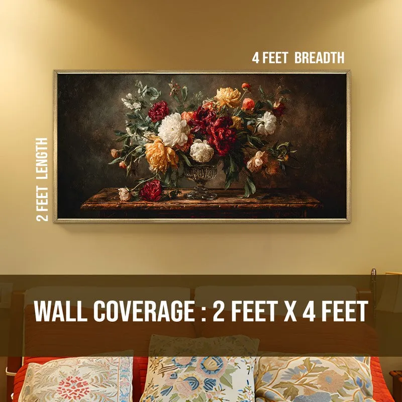Velour Bloom Canvas Wall Painting With Frame media 8